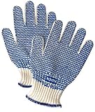 North Safety 068-K511M Grip Nr Ambidetrous String Knit Cotton Glove Blu