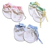 [F] 3ペア新生児用ミュータント乳児用スクラッチコットンミトン