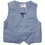 細いストライプ柄がフォーマルタキシード/ベスト（濠Du）ブルー95cm