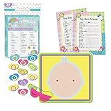 ベビーシャワーゲームアクティビティBundle | What 's in Your Purse、ピンのおしゃぶりとWord Scrambleセット