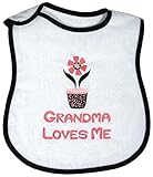 Raindrops Grandma Loves Me Embroidered Bib, Black by Raindrops [並行輸入品]