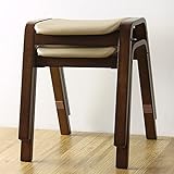 送料無料 木製スツール スタッキングスツール スタッキングチェア 2脚入り (2, PVC(ベージュ))