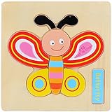 POTOJP 木製パズル 小さな立体パズ 立体の木製組立キット　 蝶 (24種類展開)　 Mini 3D Puzzle Kids Educational Funny Toy　積み木　木のおもちゃ 組み