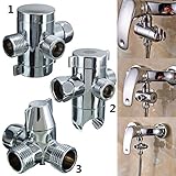 kamoltech g1 / 2インチの3 Way t-adapterシャワーヘッド切替弁バルブタイプ(プラスチックwithシャワーヘッドホルダー)