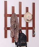 ZHANWEI ハンガーラック コートの帽子のラック5つの金属のダブルフック​​、3色91 * 80センチメートルと壁掛けソリッドウッド 強い支持力 ( 色 : Pear wood color )