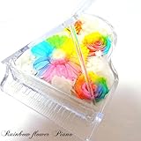 【高級プリザーブドフラワー】レインボーガーベラ×レインボーローズ　プリザーブドフラワーピアノ　誕生日 母の日　結婚記念日　結婚祝い　卒業祝い　プレゼント