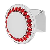 Wisdomストーン4211 ch-r Isabel Chrome withレッドクリスタルキャビネットノブ、1 – 1 / 4 "