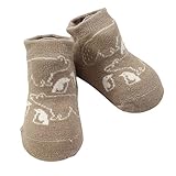 （アンパサンド）AMPERSAND モノトーン動物柄1Pソックス出産祝い/ベビー/男の子/女の子 7-9 ベージュ