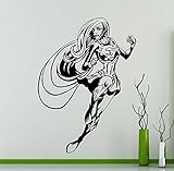 スーパーガールスーパーヒーロー壁デカール漫画Comicsビニールステッカーホーム子供女の子ルームインテリアアート装飾部屋も防水ビニールウォールステッカー( 392 x x )