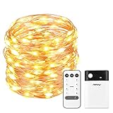 Mpow イルミネーションライトled ストリングライト 100led 10m 電池式 リモコ...