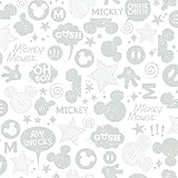York Wallcoverings Walt Disney Kids II Animated Tonal Wallpaper Memo Sample, 8-Inch x 10-Inch, White