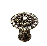 Carpe Diem Hardware 873-3AB Cache Medium Round Multi Crystals Knob Made with Swarovski Element, Anti