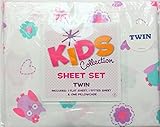 Kids Collection Twin Sheet Set: Owls, Flowers, and Hearts [並行輸入品]