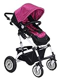 両対面型　ハイシート ベビーカー　ハイシート 折りたたみ ダブルホイール 通気性良い　サスペンション機能 ベビーカー (モーブ)