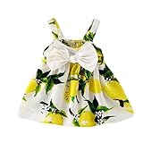 MIOIM ベビー キャミワンピース 女の子 キッズ 可愛い 大蝶 リボン レモンプリント プリーツスカート 発表会 七五三 入園式 演奏会 お呼ばれ 子供ドレス イエロー ピンク 薄地