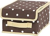 不二貿易 インナーボックス クオーター 蓋付き 幅18.5×奥行25×高さ12.5 ドット ブラウン 22691