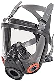 MSA 10083787 Advantage 4200 Series Full-Facepiece Hycar Respirator with Rubber Head Harness, Twin-Po
