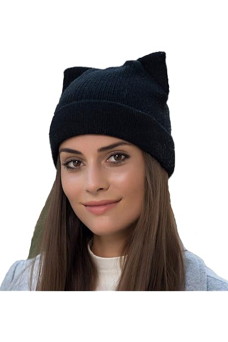Penny's Women Cat Ear Beanie Hat Wool 