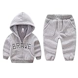 Zhhlinyuan Unisex Kids 2 piece 長袖 Zipper Hoodies+Pants Outfits Infant ベビー Casual 衣類 Sets