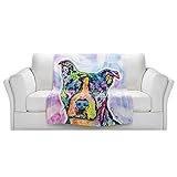 ブランケットウルトラソフトFuzzy 4サイズ！DIANOCHEデザインからby Dean Russo Ilustrious Pitbull Dog Home Decor Unique Designe
