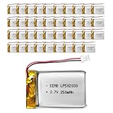 40 X EEMB リチウムポリマーバッテリー 3.7V 250mAh 502030 Lipo 充電式バッテリーパック ワイヤー付き JST コネクター VXI Blue Parrott 用 - 購入前にデバイスとコネクターの極性を確認してください