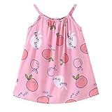 Ochine 夏に涼しい 女の子 ワンピース 果物プリント プリンセスドレス キャミソール カジュアル ガールズワンピ 子供服 赤ちゃん服 通園通学 80 90 100 110 120