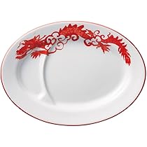 お皿 Amazon.co.jp: イングレーズ赤龍 9吋ギョーザ皿 [22.5×16.4×2.3