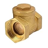 uxcell 水ゲートシングル方向弁 3.8cm 45mm メススレッド径 デュアルポート 真鍮