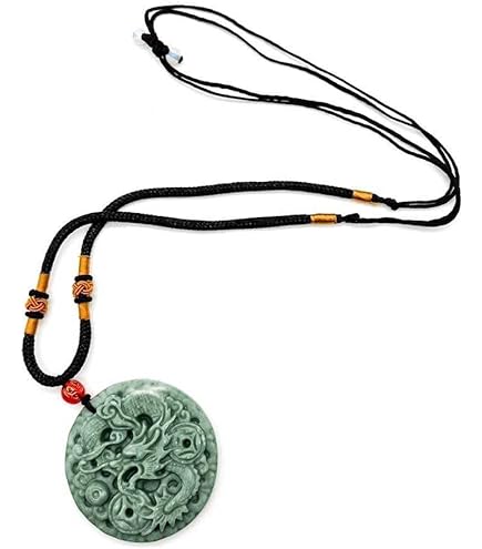 Amazon.co.jp: 天然ビルマ翡翠 龍と鳳凰 ペア ペンダント 男女