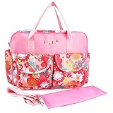 多機能防水ミイラ ハンドバッグ ベビーおむつおむつバッグ保育園バッグを変更します (ピンク レディー)