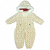 ジャンプスーツ 中綿入り ベビー 女の子 スノーコンビ アイボリー 100