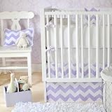 New Arrivals Zig Zag Baby 3 Piece Crib Bedding Set, Lavender by New Arrivals [並行輸入品]
