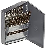 Chicago Latrobe 550 Series Cobalt Steel Jobber Length Drill Bit Set With Metal Case, Gold Oxide Fini