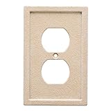 Franklin真鍮w30352 – 346-c Tumbled Textured Tile SingleデュプレックスFaux Stone壁スイッチプレート/プレート/カバー、ライトサンド