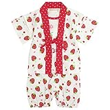 祭り はっぴ ロンパース イチゴ 綿100% ベビー 女の子 腹掛け 赤ちゃん イチゴ-51526 70cm