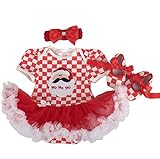 Gmasking 子供ドレス 女の子ワンピース 洋服 靴 リボン飾り クリスマス 3点 セット 1歳 2歳 (M(3-6Months))