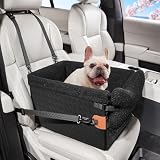 Cavoyo 犬 ドライブボックス 小型犬 三重固定 助手席 後部座席 ペット 犬 車用ベッド 型崩れしない 折り畳み可能 滑り止め ベルト付属 飛び出し防止 洗える シートカバー 小型犬 中型犬用 灰 黒 犬 車 シート ドライブボックス 犬用ベッド (ブラック, S)