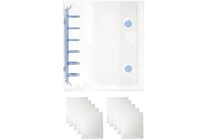 シール帳 バインダー 透明 A7 【リフィル10枚付】 台紙 6穴 女の子 男の子 シール収納 推し活グッズ(A7/ブルー)