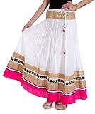 Cotton Party Wear Golder lace work long Skirt for women