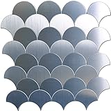 art3d 12 " x 12 " Peel and Stickメタルサーフェス装飾壁タイル、つや消しメタル傘 1 Sheet シルバー A16071P1