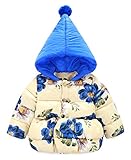 (トヨベイ)Toyobuy 厚手 子供 中綿 コート キッズ フード付き ジャケット ベビー ブルゾン アウターコート 女の子 クリーム 120