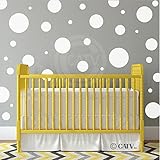 Assorted Vinyl Polka Dots circle wall decals vinyl stickers nursery decor (White/set of 32) by Wall 