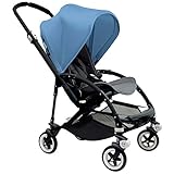 Bugaboo Bee 3 Black Frame Stroller With Grey Melange Seat (Ice Blue) by Bugaboo