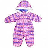 ジャンプスーツ 中綿入り ベビー ボアフード スノーコンビ ピンク 90