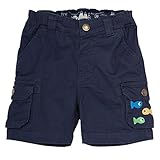 (フルギ) Frugi ベビー ＆ トドラー ショートパンツ ネイビー × さかな サイズ18-24m ( 90 )　オーガニックコットン