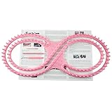 編み機 毛糸編み機 8字型織り機 超大型 毛布/マフラー /ブランケット編み機 編み針付き (ピンク)