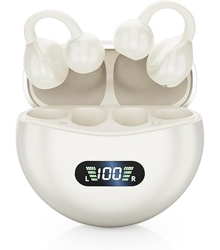 ⭐️イヤーカフ型イヤホン　ベージュ　ワイヤレスイヤホン　かわいい ⭐️イヤーカフ型イヤホン ベージュ ワイヤレスイヤホン かわいい