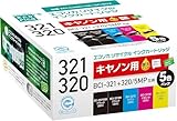 エコリカ キヤノン BCI-321+320/5MP対応リサイクルインク 通常容量 5色パック iP3600 iP4600 iP4700 MP540 MP550 MP560 MP620 MP630 MP640 MP980 MP990 MX860 MX870 残量表示対応 封筒パッケージ【Amazon.co.jp限定】
