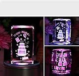 Biutee　　9Ｋクリスタルデコレーション　"happy brithday"　七彩ライト　光るバラ　クリスタルオルゴール 18種類音楽 U...