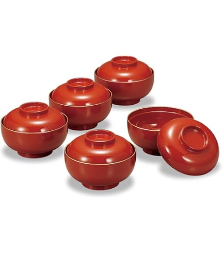 Amazon.co.jp: 伝統工芸 漆塗り お吸物椀 5客セット 桜井漆器 : ホーム